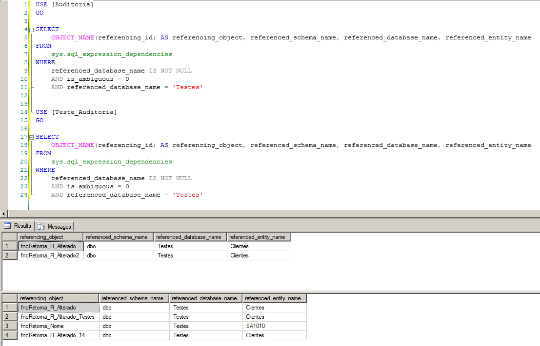 SQL Server - Cross database dependency