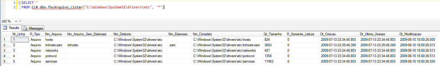 SQL Server - How to list files CLR